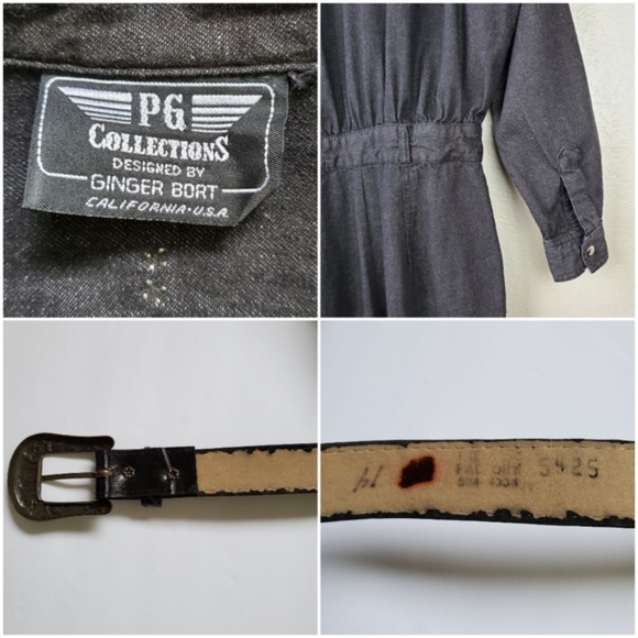 Vintage Studded Button Down Boho Maxi Belted Dress Wesrern Cowgirl Festival Rare - Picture 9 of 16